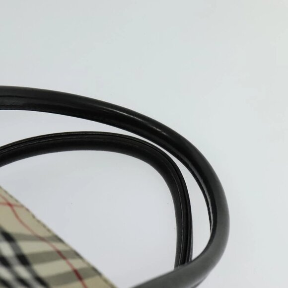 BURBERRY Nova Check Blue Label Tote Bag Nylon Beige Silver Auth - Picture 7 of 15